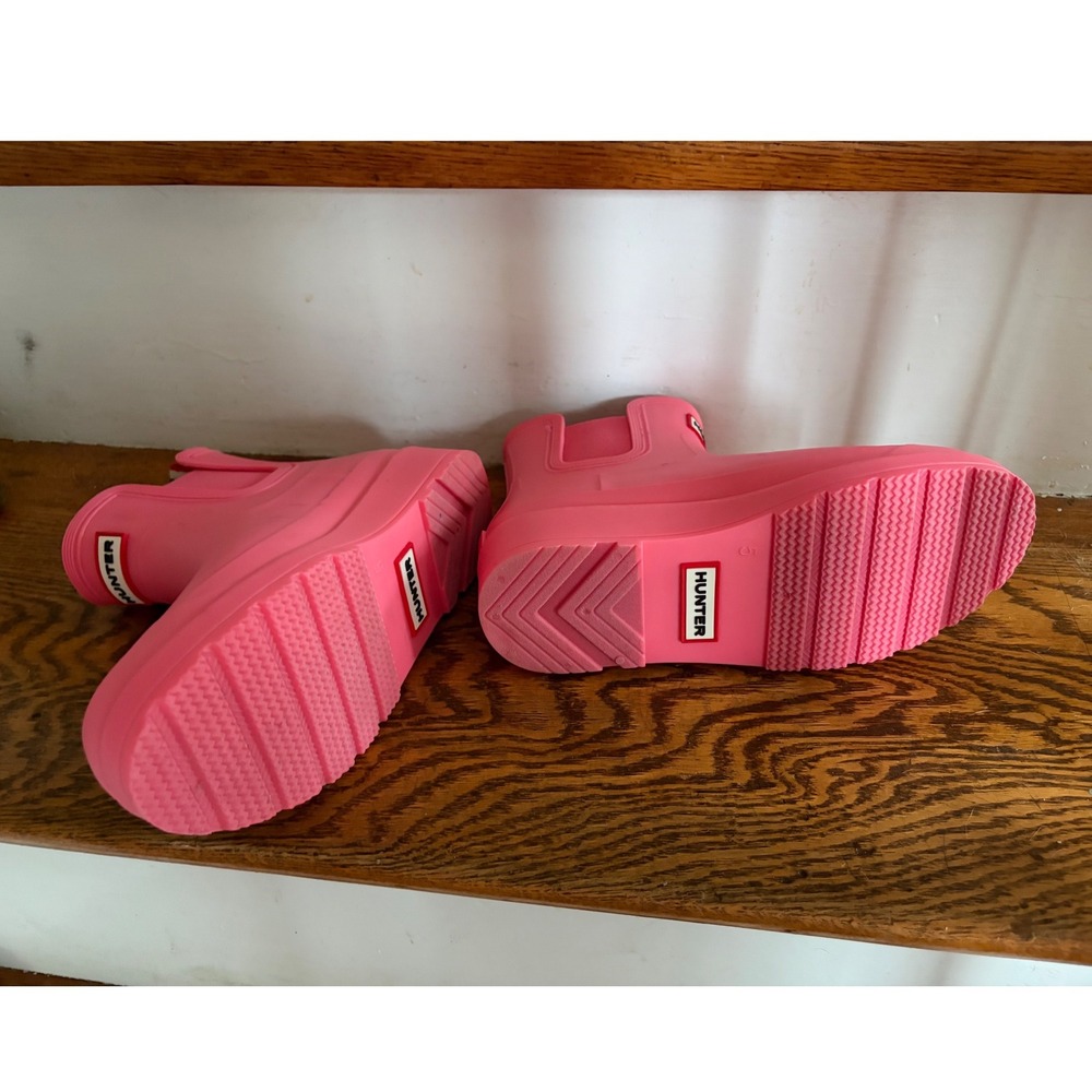 Hunter Original Chelsea Rain Boots Pink Rubber Ankle Waterproof WFS2006RMA US 5 - Picture 6 of 8